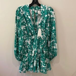 Alexis Emerald Floral Mini Dress XS NWT